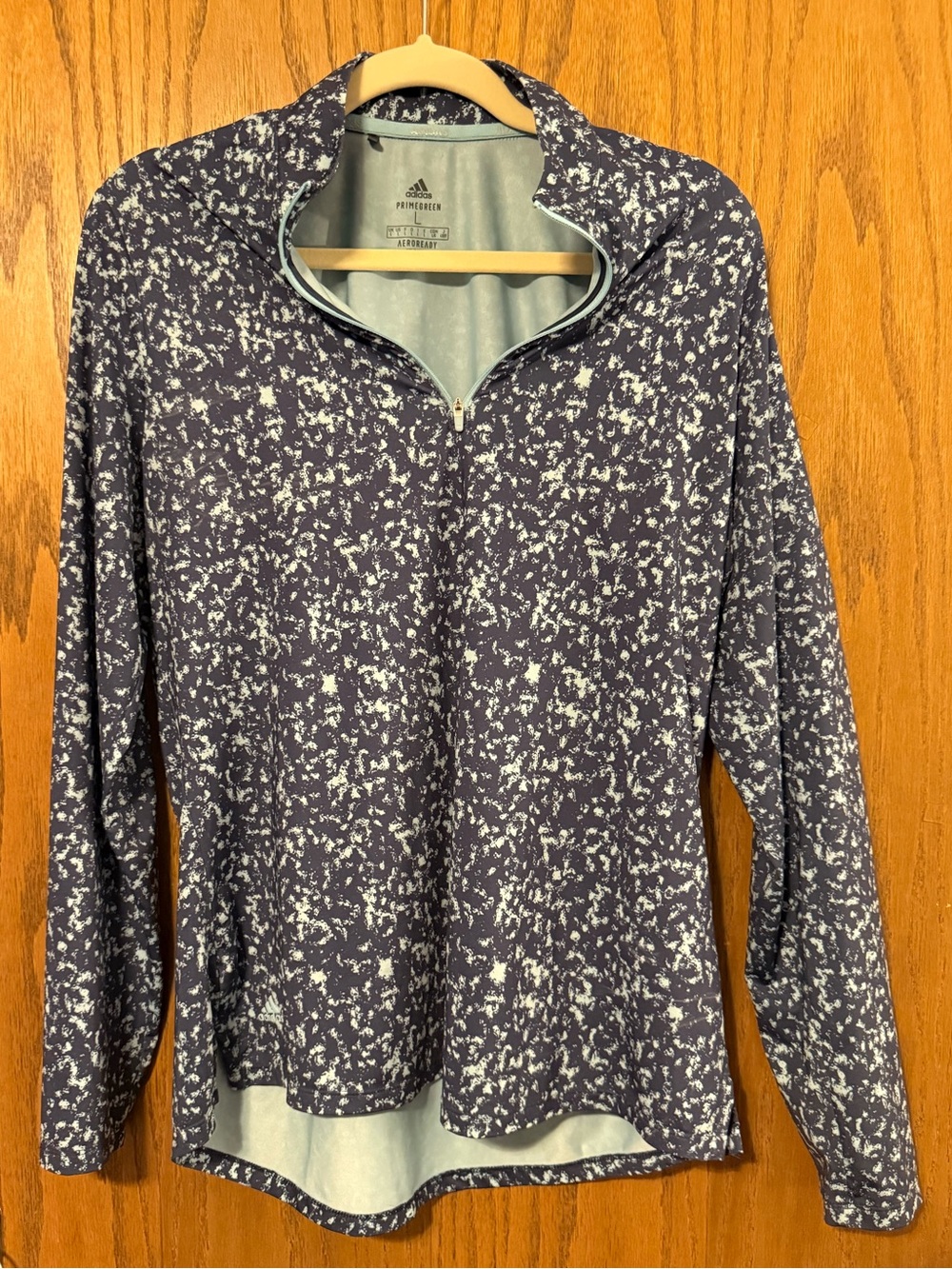 adidas Navy and White Speckle Quarter-Zip Pullover